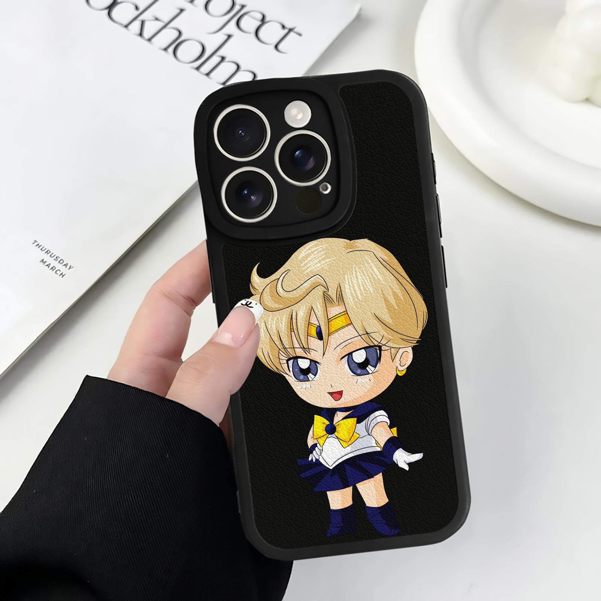 （画像用） 美少女戦士セーラームーン 天王はるか Sailor Moon Tenoh Haruka 【iPhone 16シリーズ対応】シリコンスマホケース（レザー調） 材質：シリコン